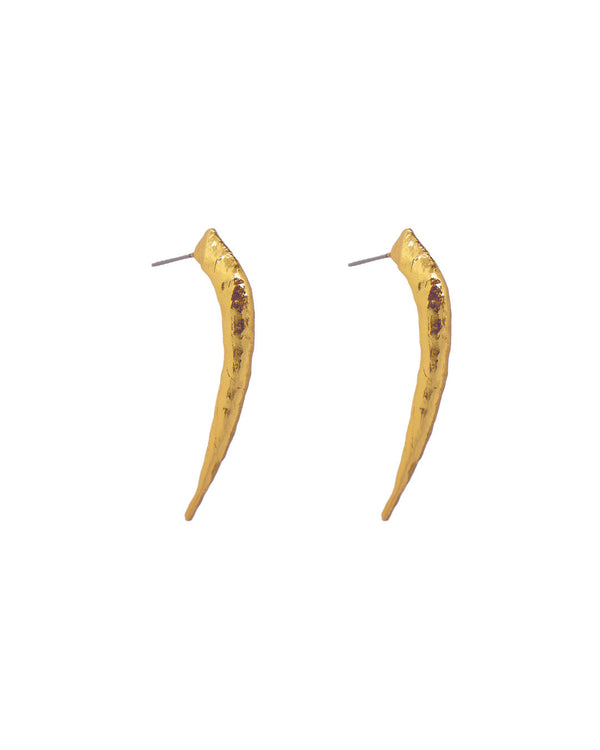 Aretes Paleo elaborados en zamak con baño de oro 24k.