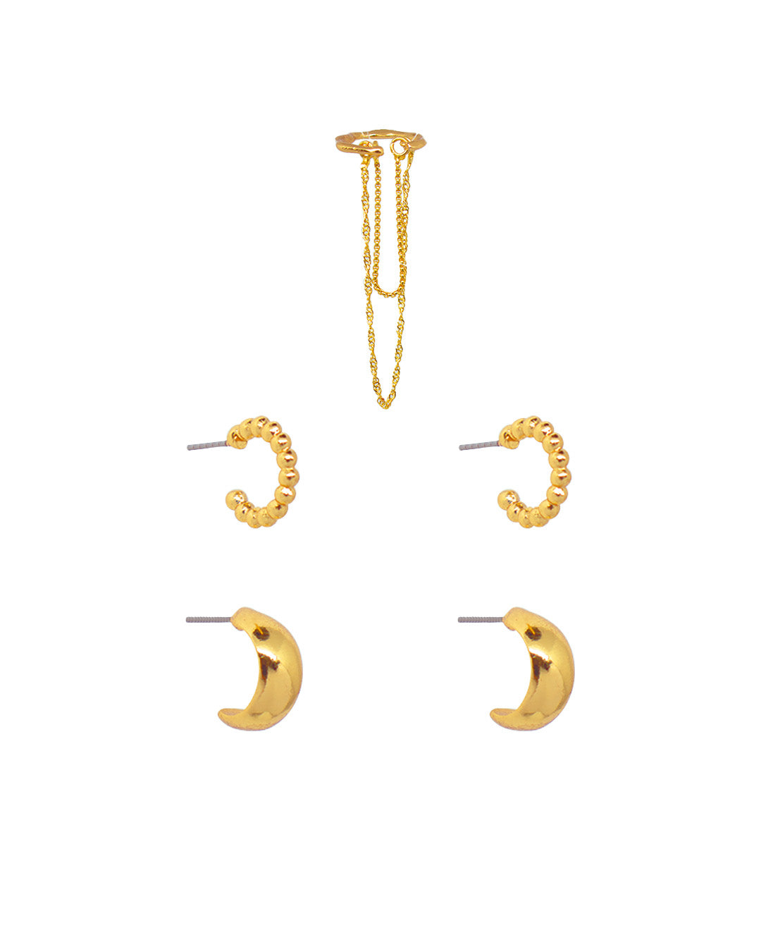 Earparty Raiza set de 2 candongas + earcuff