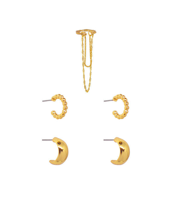 Earparty Raiza set de 2 candongas + earcuff