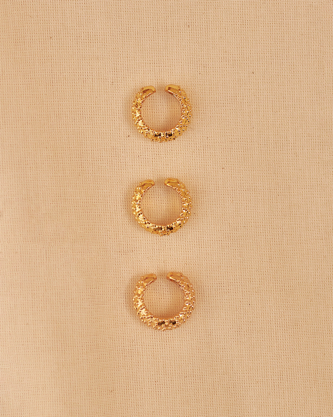 3 earcuff Sole bañados en oro